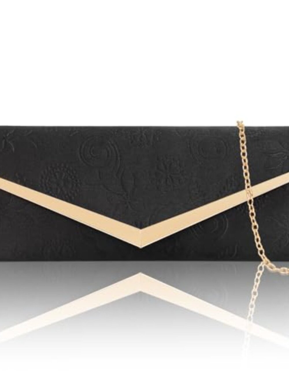 Satin Envelope Clutch Purse Detachable Chain Formal Evening Bag